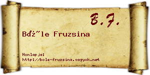 Bőle Fruzsina névjegykártya